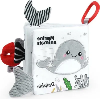 Produktbild von Babystoffenbuch mit Meeresdieren - Frühe Entwicklung und kognitives Lernen - Krabbenstil - Geschenk für Babys