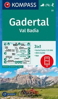 Produktbild von KOMPASS Wanderkarte 51 Gadertal / Val Badia 1:25.000