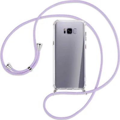 Produktbild von Handykette Backcover-Schutzhülle mit Band (Metall silberfarben) für Samsung Galaxy S8 Plus - violett