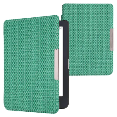 Produktbild von kwmobile Klapphülle kompatibel mit Tolino Shine 3 Hülle - eReader Case - Grasgrün Dunkelgrün Hellgrün