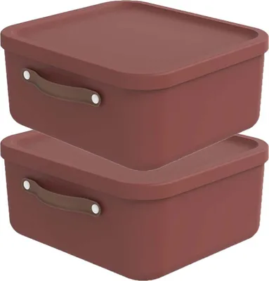 Produktbild von Rotho 2er-Set Aufbewahrungsbox 20 L Maloja - Kunststoffbox mit Deckel - Stapelbox 39,5 x 38,0 x 17,7 cm - Plastikbox Ordnungsbox Allzweckkiste