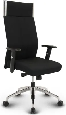 Produktbild von VERSEE Black-Line Chefsessel Schwarz Stoff – ergonomischer Bürostuhl & Schreibtischstuhl, bequem für langes Sitzen, stabiler Drehstuhl bis 150 kg belastbar