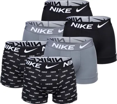 Produktbild von NIKE Herren Boxer Shorts, 6er Pack - Trunks, Dri-Fit Micro, Logobund Schwarz/Grau/Logo XL