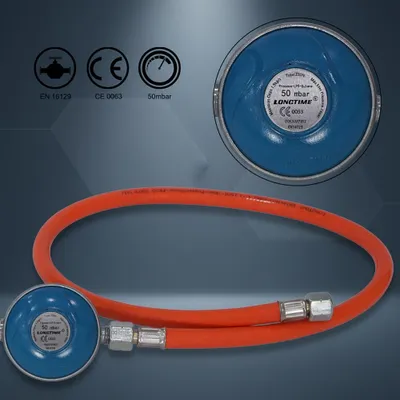 Produktbild von Gas-Schlauch 80 cm mit Druckminderer Set für Propan/Butan