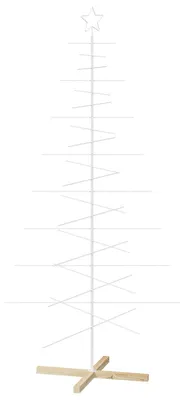 Obrázek produktu pro vidaXL Kovový vánoční stromek s podstavou KUOPIO, 210 cm, ocel, bílá barva