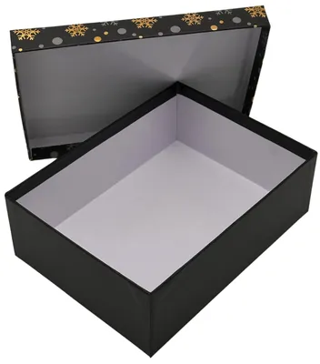 Produktbild von Geschenkboxen 5er Set Schwarz Gold Weihnachten Kartonage 24,5x18,5x8 cm &