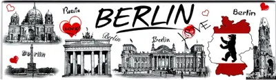 Produktbild von Magnet 17 x 5 cm - Berlin Souvenir - Sehenswürdigkeiten 05 - Kühlschrankmagnet