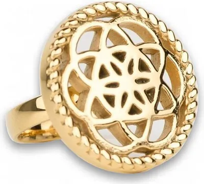Produktbild von Ring 58 - goldfarben - Edelstahl - Blume