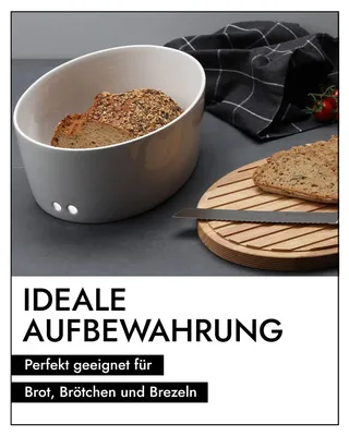 Produktbild von CONTINENTA Brottopf Keramik oval, weiß 30x23x13,5 cm 3930 4017167393001