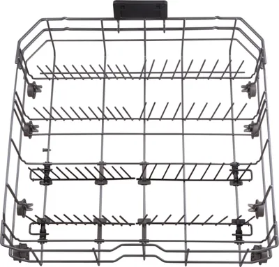 A dishwasher basket, also known as a lower rack, is shown against a white background.