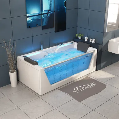 Produktbild von TroniTechnik® Whirlpool Badewanne KOS 2 179cm x 85cm mit Heizung, Hydromassage, Bachlauf und Farblichtherapie, Sanitäracryl