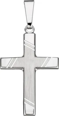 Produktbild von JOBO Anhänger Kreuz 925 Sterling Silber matt Kreuzanhänger Silberanhänger Silberkreuz