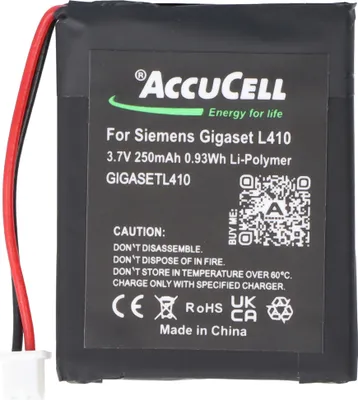 Produktbild von Akku passend für Siemens Gigaset L410 Akku S30852-D2240-X1 V30145-K1310-X448 3,7 Volt 250mAh