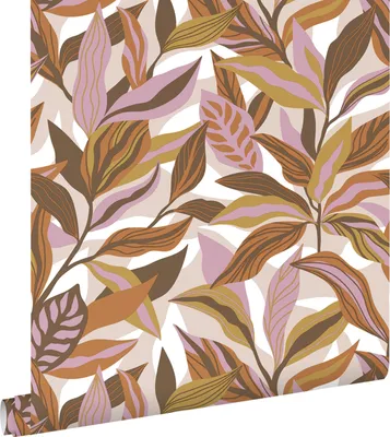 Immagine prodotto di ESTAhome carta da parati foglie tropicali marrone e viola 50 x 900 cm
