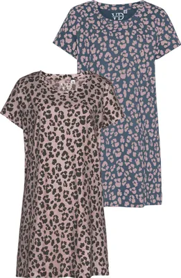 Produktbild von Vivance Dreams Sleepshirt mauve-dunkles anthrazitblau gemustert Größe 32/34
