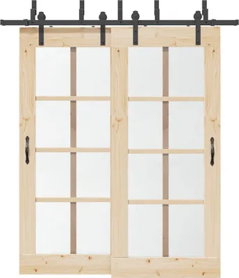 Immagine prodotto di Kit di Binari per Porte Scorrevoli 200 cm Acciaio Nero