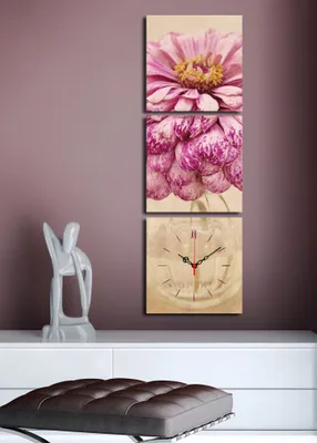 Produktbild von Opviq, 3P2828CS- CLA2686, Bunt, Wanduhren, 90 x 28 cm, 100% Wildleder -Leinwand