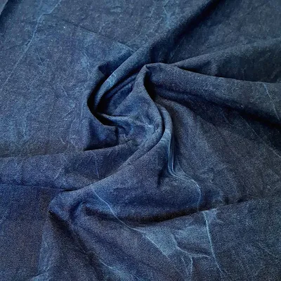Produktbild von 14 oz Batik-Denim, dunkelblau | 100 % Baumwolle | Jeansstoff Meterware per 0,5 m