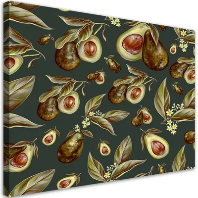 Produktbild von Leinwandbild Avocado-Hälften 100x70 Feeby Schwarz bild für die wand bereit zum aufhängen