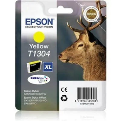 Produktbild von Epson Stag T1304 Hirsch DURABrite Ultra Single Yellow Tinte, Gelb, Tinte auf Pigmentbasis, 10,1 ml, 1 Stück(e)