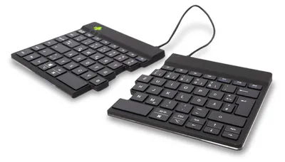 Produktbild von R-Go Split Tastatur, Bluetooth 5.0, Mit Anti-RSI-Software, Ergonomische Design mit Geteilte Tastenfeld, Multi-Media Bedienelemente, QWERTZ Deutsches Layout, Kompatibel mit Windows/MacOS, Schwarz
