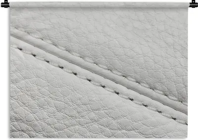 Produktbild von MuchoWow® Wandteppich Wandbehang Weißer Lederhintergrund 60x45 cm Tapisserie Dekoration Wandtuch - Das Schlafzimmer