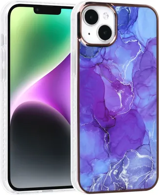 Produktbild von UNIQ Accessory iPhone 14 & 15 Plus TPU Backcover - Marble Purple