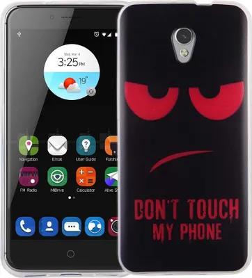 Produktbild von Handy Hülle für ZTE Blade V7 Cover Case Schutz Tasche Motiv Slim Silikon TPU Dont Touch my Phone Rot