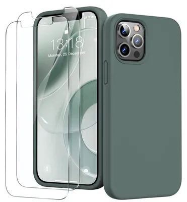 Zdjęcie produktu dla Etui silikonowe 3 w 1 do iPhone 12 Pro Max z 2 foliami ochronnymi na ekran