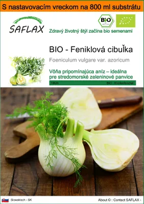Obrázok produktu pre SAFLAX Garden in the bag - BIO - Feniklová cibuľka - Foeniculum vulgare var. azoricum - 100 Semená - S pestovateľským substrátom v praktickom samostaviteľnom vrecku