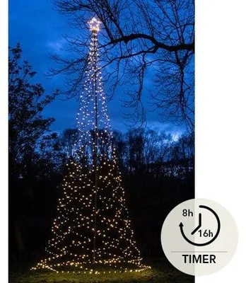 Produktbild von LED Weihnachtsbaum mit Stern Outdoor | 836 LEDs | Ø 160 × 500 cm | Classic Warmweiß inkl. Mast und Fernbedienung | Anna's Collection