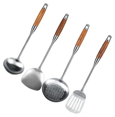 Obrázek produktu pro Sada 4 ks kuchyňského náčiní z nerezové oceli 304 a palisandrového dřeva