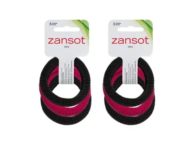 Produktbild von ZANSOT 2 × Elastische Haargummis, Stoff, schwarz + rot, 3 Stück