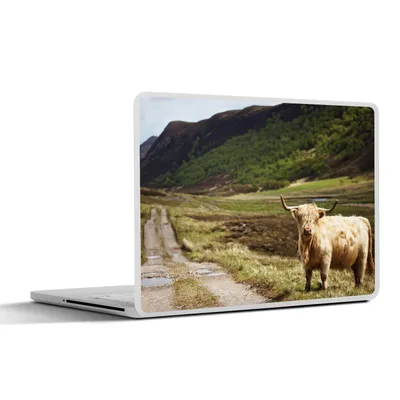 Produktbild von MuchoWow® Laptop Aufkleber Sticker Cover Schottische Highlander - Pfad - Wald 30x21 cm - Sticker für Laptop - Selbstklebend