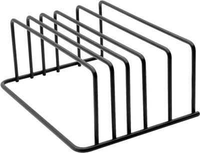Produktbild von Schneidebrett Halter Schwarz Schneidebrett Halterung Schneidebrett St?nder aus Stahl 5 Slots Schneidebrett Organizer fš¹r Kš¹chenarbeitsplatte, Platzsparend in der Kš¹che