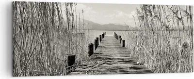 Produktbild von Bild auf Leinwand - Leinwandbild - Einteilig - Brücke Pier Sepia - 140x50cm - Wand Bild - Wanddeko - Wandbilder - Leinwanddruck - Bilder - Wanddekoration - Leinwand bilder - Wandbild - AB140x50-4928