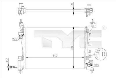Produktbild von TYC 725-0044-R Kühler Wasserkühler Motorkühler für OPEL Corsa D Schrägheck (S07) Corsa E Schrägheck (X15) Adam (M13) Corsa E Schrägheck Kastenwagen