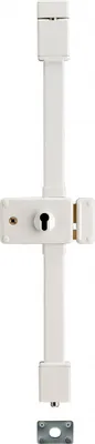Image de Boitier de serrure en applique Horga à fouillot pour porte d'entrée, droite, 3 pts, axe 55mm, blanc - THIRARD