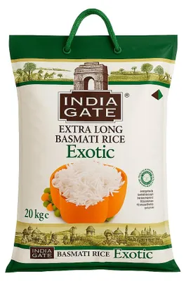 Zdjęcie produktu dla Ryż basmati extra long India Gate Exotic 20 kg – super długie ziarna sypki