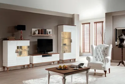 Immagine prodotto di Parete attrezzata set 4 pezzi soggiorno mobili in legno elegante completo