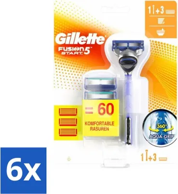 Immagine prodotto di Lama da barba Gillette Fusion 5 – Design ergonomico – 2 lame di ricambio aggiuntive – Confezione risparmio – 6 pezzi