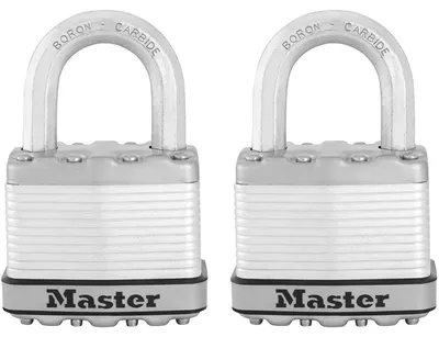 Produktbild von MASTER LOCK Hochleistungsvorhängeschloss [Schlüssel] [Laminierter Stahl] [Wetterfest] M5EURT - Ideal für Lagerräume, Garagen etc.