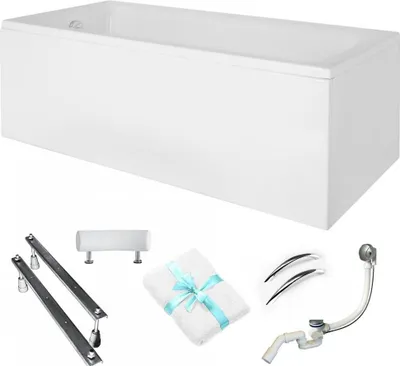 Produktbild von Aqua For You | Badewanne 170x75cm - Acryl - Mit Verkleidung - Mit Füßen - Inklusive Siphon