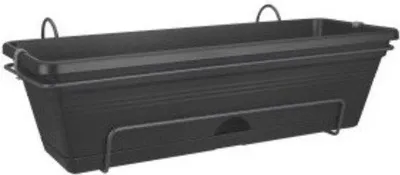 Productafbeelding van Famanu balkonbak met drainage - 50x17x26 cm - zwart
