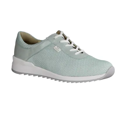 Produktbild von Finn Comfort Cerritos, Damen-Schnürschuh, Leder/Textil, Mint, Wechselfußbett - Damenschuhe Bequeme Schnürschuhe, Grün, leder/textil (sportnet/poncho)