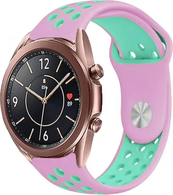 Produktbild von Strap-it Samsung Galaxy Watch 3 41mm Sportarmband (Rosa/Aqua)