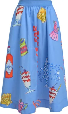 Produktbild von Milano Italy MIDI SKIRT ELASTIC W OCEAN PRINT OCEA 36