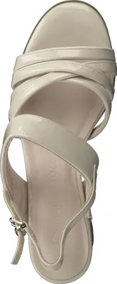 Produktbild von MARCO TOZZI Damen Sandalette Lack Slingback Blockabsatz 2-28314-20, Größe:40 EU, Farbe:Beige