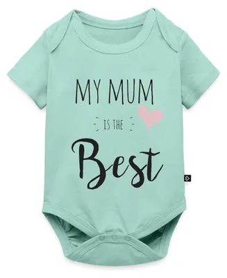 Produktbild von Spreadshirt My Mum Is The Best | Beste Mama Kurzarm Tages Baby Body, 80 (9-12 M.), Mint