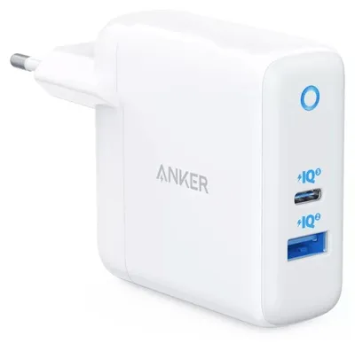 Produktbild von Anker PowerPort PD+ 2 Dual-Port Charger 1 x 20W USB-C 1 x 15W USB-A white